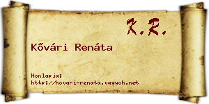 Kővári Renáta névjegykártya